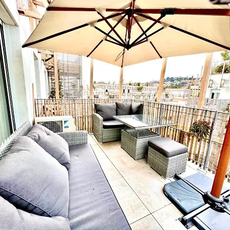 Apartment Riviera - Superbe 3 Pieces Avec Terrasse Plein Sud Et Parking Ac- La Terrasse Du Jardin Du Ray